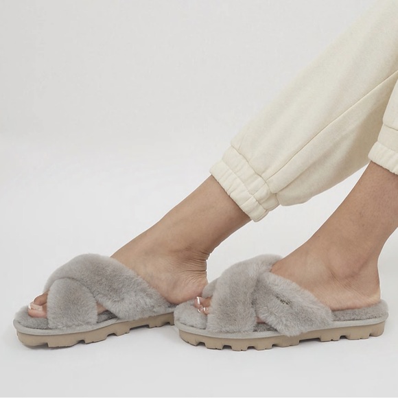 ugg fuzzette slippers grey